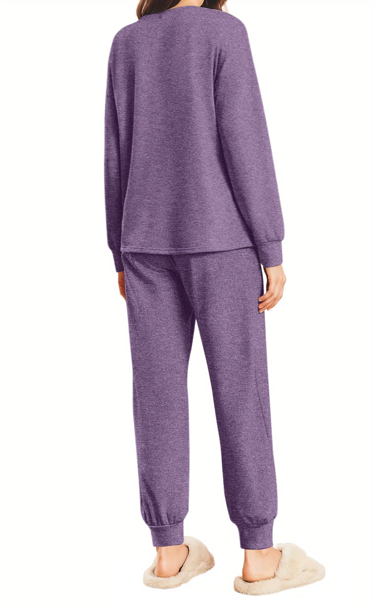 Womens Pajamas Sets Long Sleeve Top and Pant with Pockets Lounge Wear Set Oufits