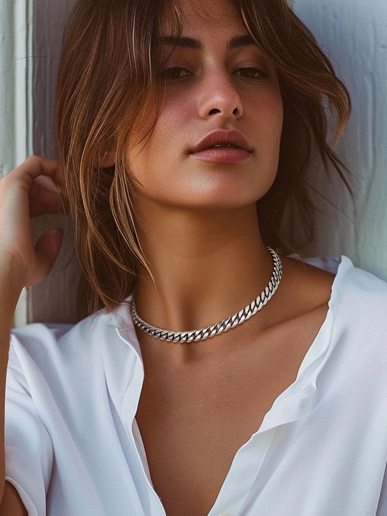 Men Jewelry Hiphop Cuban Chain Stainless Steel Necklace 26Inch 10MM Silver Color Mens Gifts for Dad